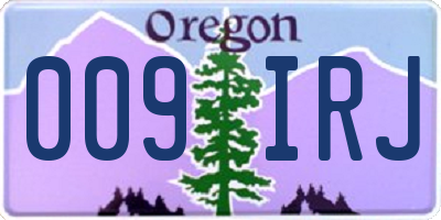 OR license plate 009IRJ