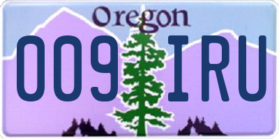 OR license plate 009IRU