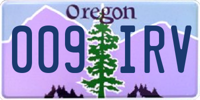 OR license plate 009IRV