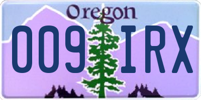 OR license plate 009IRX