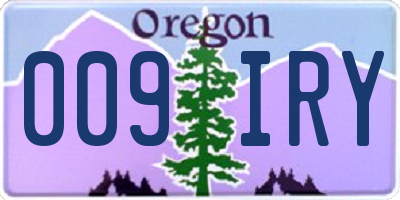 OR license plate 009IRY