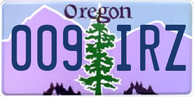 OR license plate 009IRZ