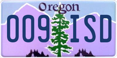 OR license plate 009ISD