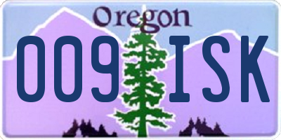 OR license plate 009ISK