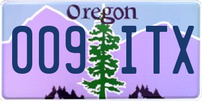 OR license plate 009ITX