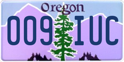 OR license plate 009IUC
