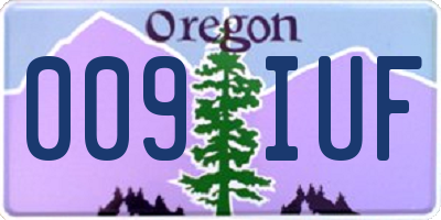 OR license plate 009IUF