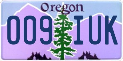 OR license plate 009IUK