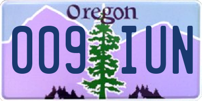OR license plate 009IUN