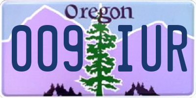 OR license plate 009IUR