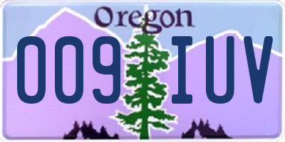 OR license plate 009IUV