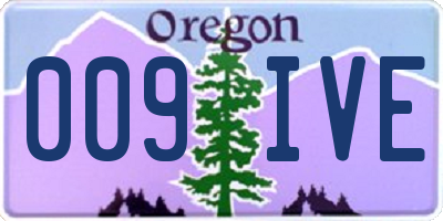 OR license plate 009IVE
