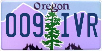 OR license plate 009IVR