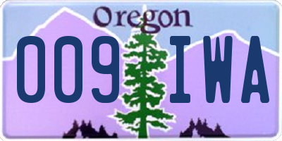 OR license plate 009IWA