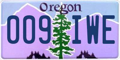OR license plate 009IWE