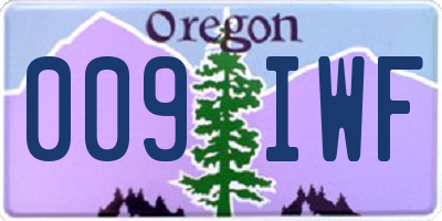 OR license plate 009IWF