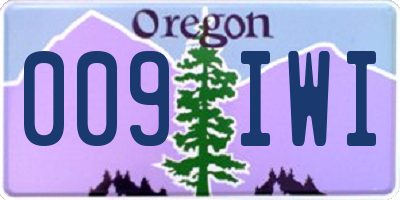 OR license plate 009IWI