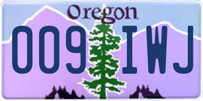 OR license plate 009IWJ