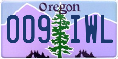 OR license plate 009IWL