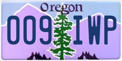 OR license plate 009IWP