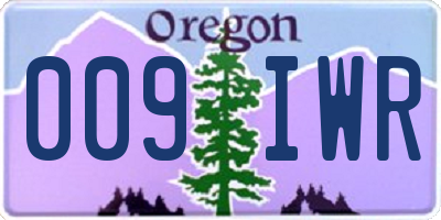 OR license plate 009IWR