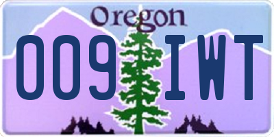 OR license plate 009IWT