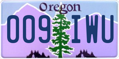 OR license plate 009IWU