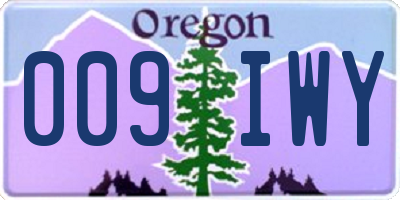 OR license plate 009IWY
