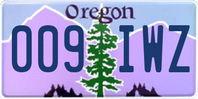 OR license plate 009IWZ