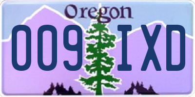 OR license plate 009IXD