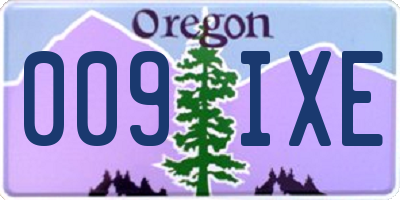 OR license plate 009IXE