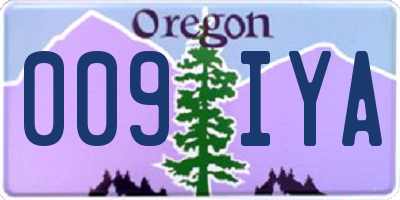 OR license plate 009IYA