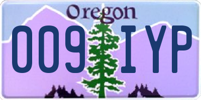 OR license plate 009IYP