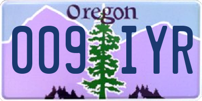 OR license plate 009IYR
