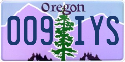 OR license plate 009IYS