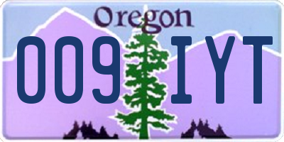 OR license plate 009IYT