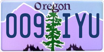 OR license plate 009IYU
