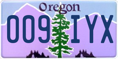 OR license plate 009IYX