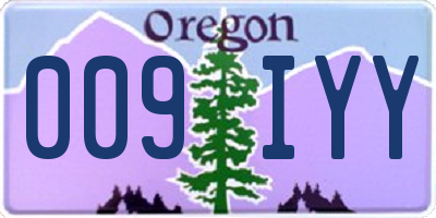 OR license plate 009IYY