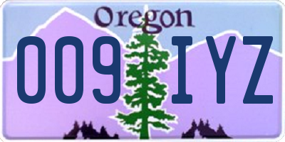 OR license plate 009IYZ