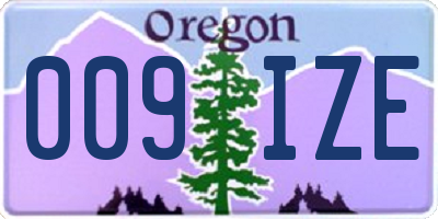 OR license plate 009IZE