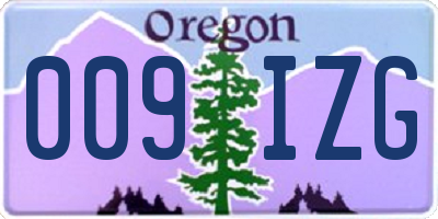 OR license plate 009IZG
