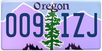 OR license plate 009IZJ