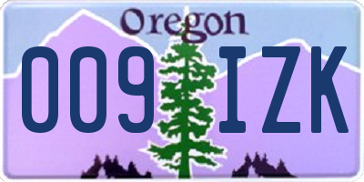 OR license plate 009IZK