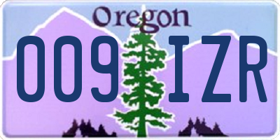 OR license plate 009IZR