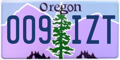 OR license plate 009IZT