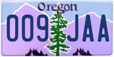 OR license plate 009JAA