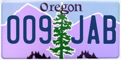 OR license plate 009JAB