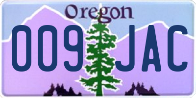 OR license plate 009JAC