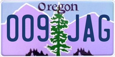 OR license plate 009JAG